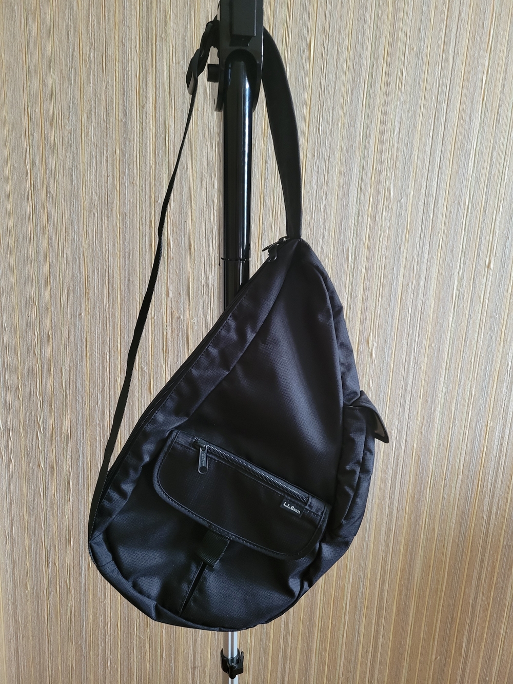 L.L. Bean Black AmeriBag Sling,Teardrop Crossbody Bag